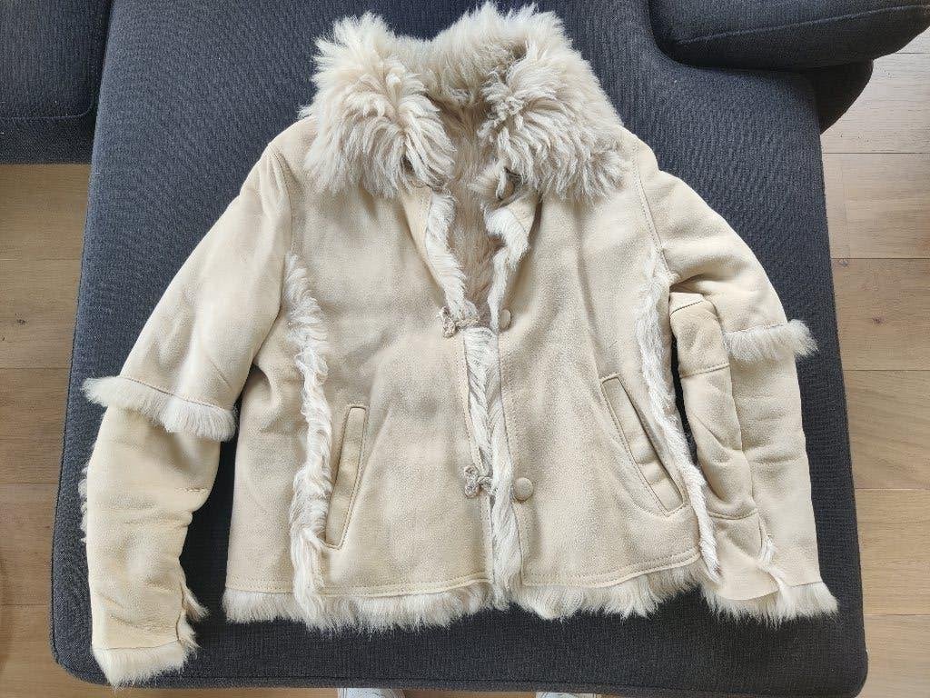 Mouton retourné voor dames, Kleding | Dames, Jassen | Winter, Ophalen of Verzenden, Gedragen, Maat 36 (S), Beige