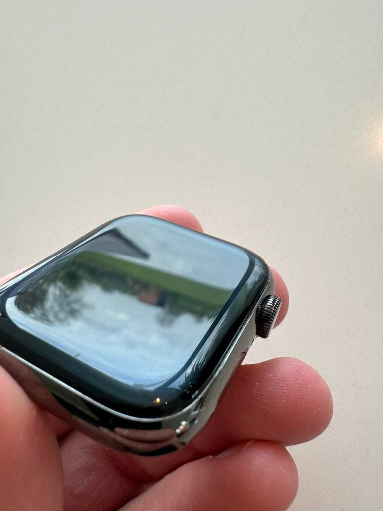 Apple Watch series 7 4g/lte zwart 45mm, Ophalen, Gebruikt, Zwart, IOS