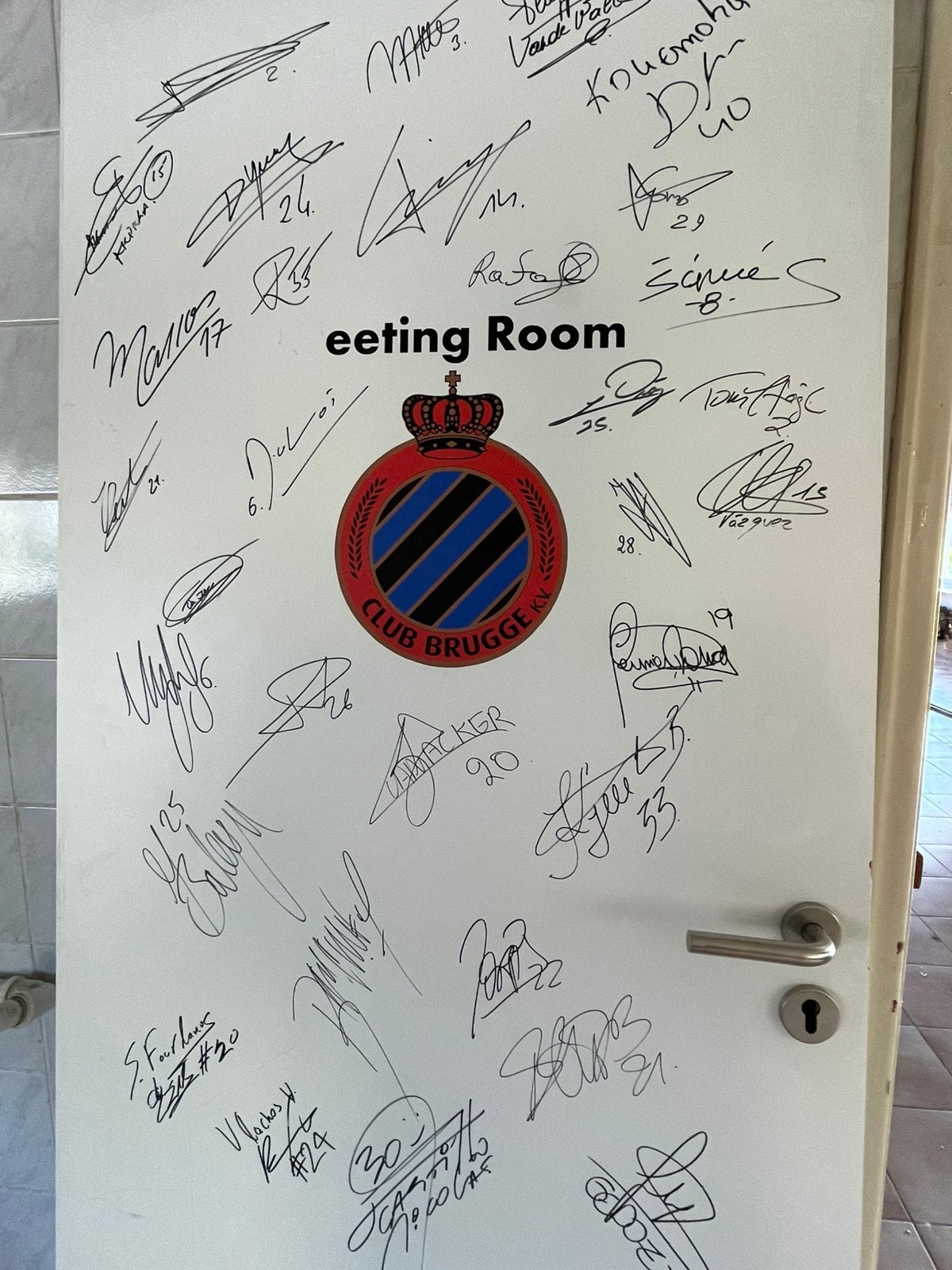 Binnendeur met handtekening club Brugge, Ophalen, Zo goed als nieuw
