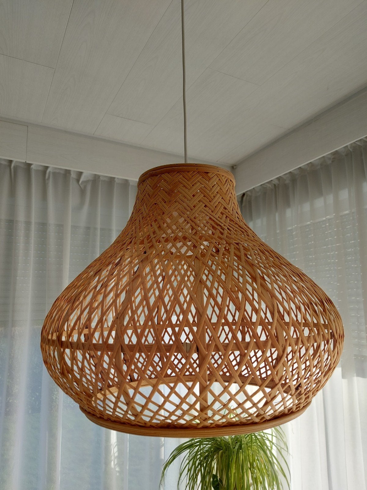 Rotan lampenkap, Huis en Inrichting, Ophalen, Zo goed als nieuw, Natuurlijk materiaal