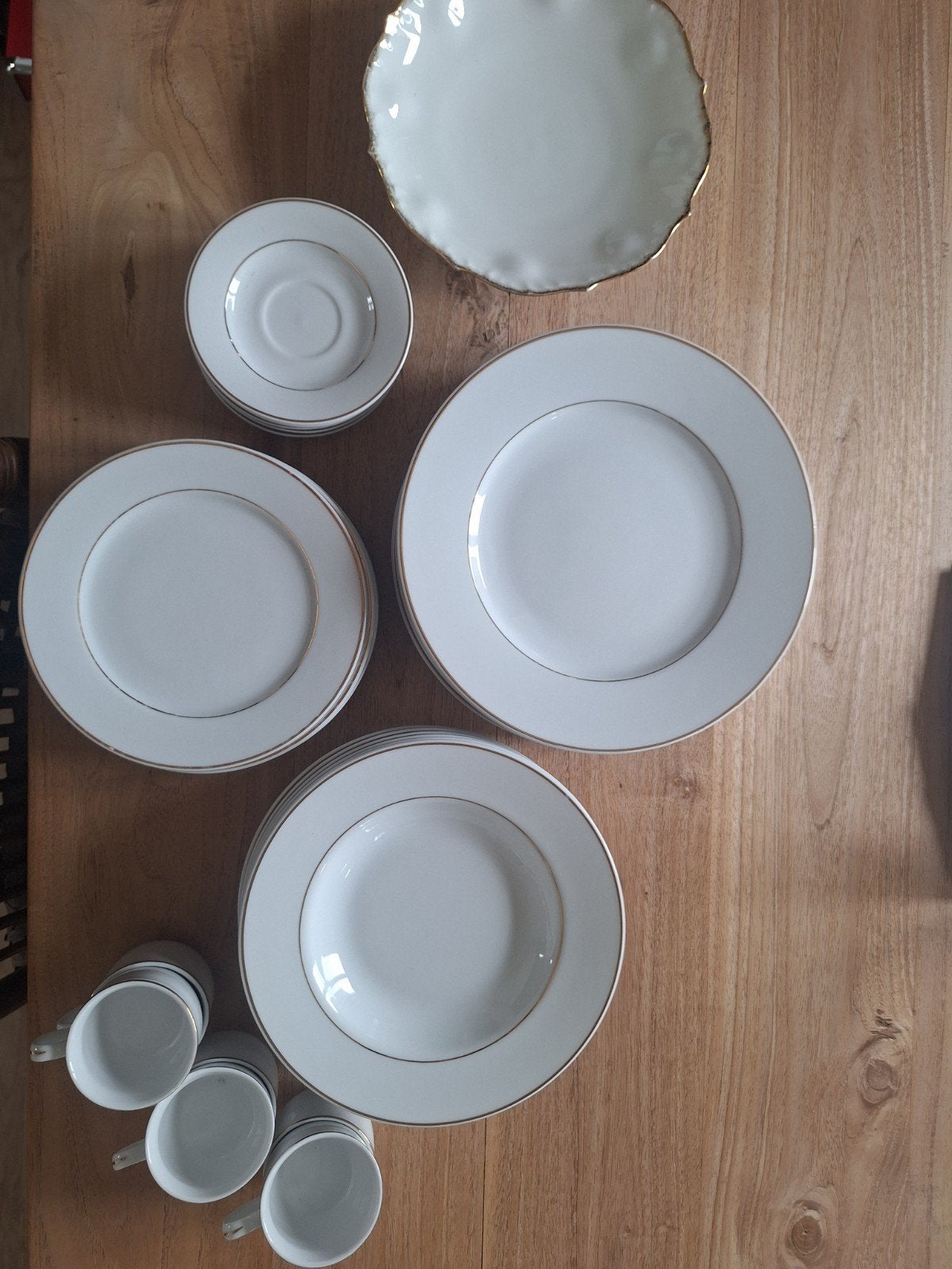 Vintage Pools porselein servies 6p, Enlèvement, Porcelaine, Vintage, Assiettes(s)