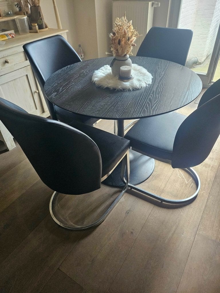 Ronde tafel met stoelen, Ophalen, Gebruikt, 50 tot 100 cm, Rond