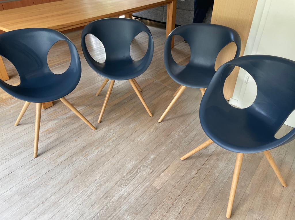 Tonon up chair set 4 stoelen, Ophalen, Zo goed als nieuw, Blauw