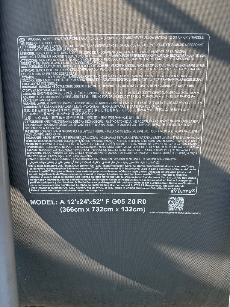 Intex zwembad, warmtepomp en zandfilter, Gebruikt, 300 cm of meer, Rechthoekig, Ophalen