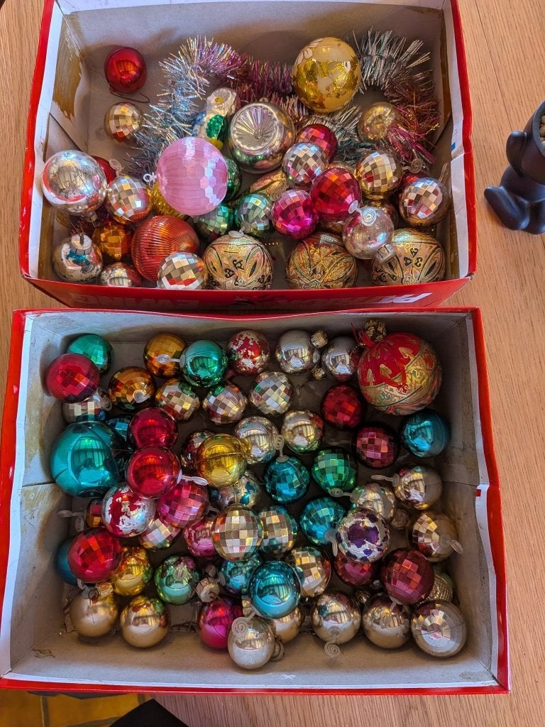 Lot de 114 boules de Noël vintage., Divers, Enlèvement, Comme neuf