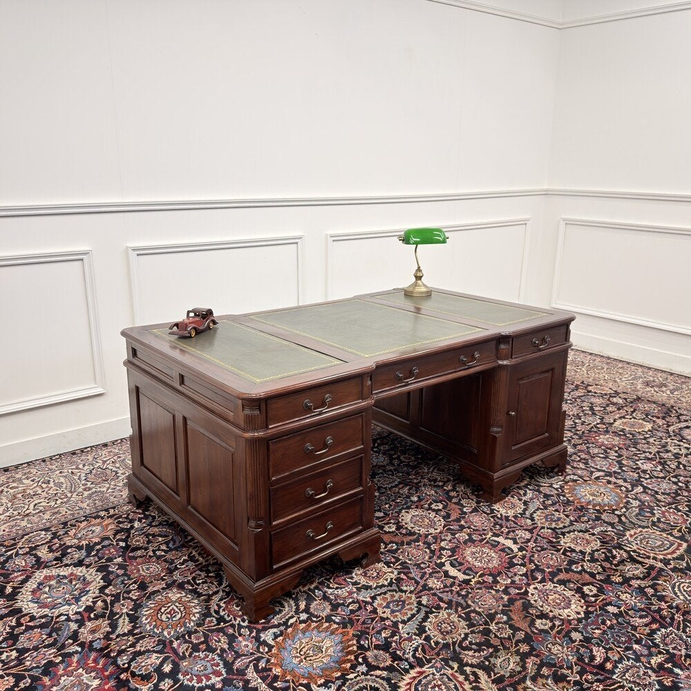 Klassiek Engels Chesterfield Bureau Partnerdesk, Ophalen