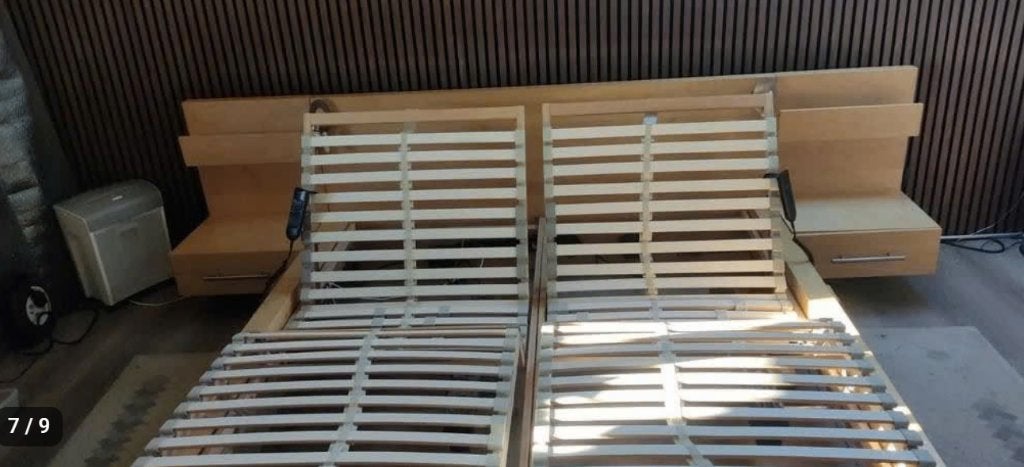 Elektrisch verstelbaar 2 Persoons bed 160cm breed 200cm lang, Strak modern, Autres couleurs, Enlèvement, Utilisé