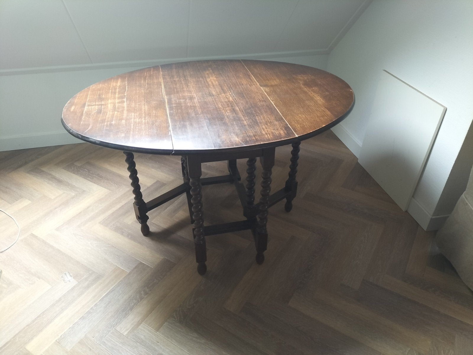 Antieke Gateleg Tafel - Opklapbaar Eikenhout, Ophalen