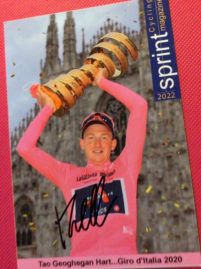 wielerkaart 2020 giro team ineos tao geghegan hart  signe, Envoi, Comme neuf