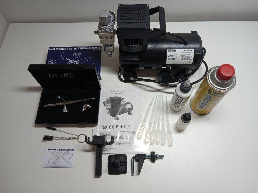 Harder & Steenbeck Ultra 2024 Airbrush kit, Ophalen of Verzenden, Zo goed als nieuw, Airbrush en Accessoires