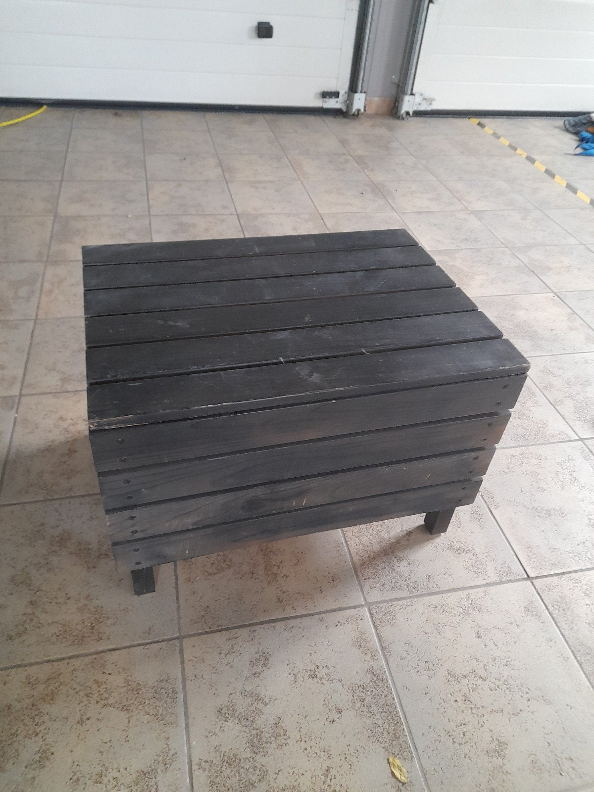 Zwarte houten opbergbox, Huis en Inrichting, Tafels | Eettafels, Ophalen