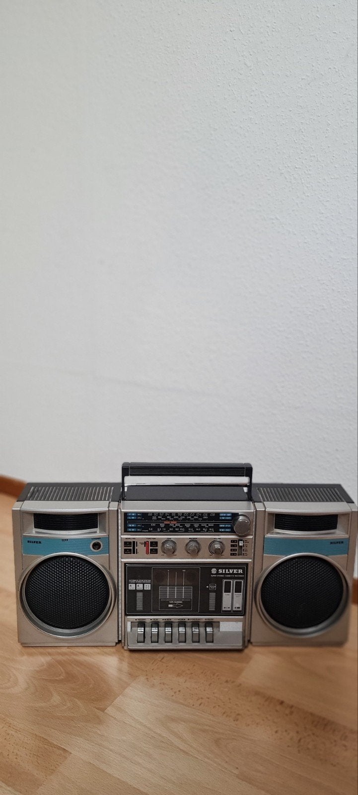Radio-Cassette Vintage Silver ST3500 Boombox 80s, Enlèvement, Radio