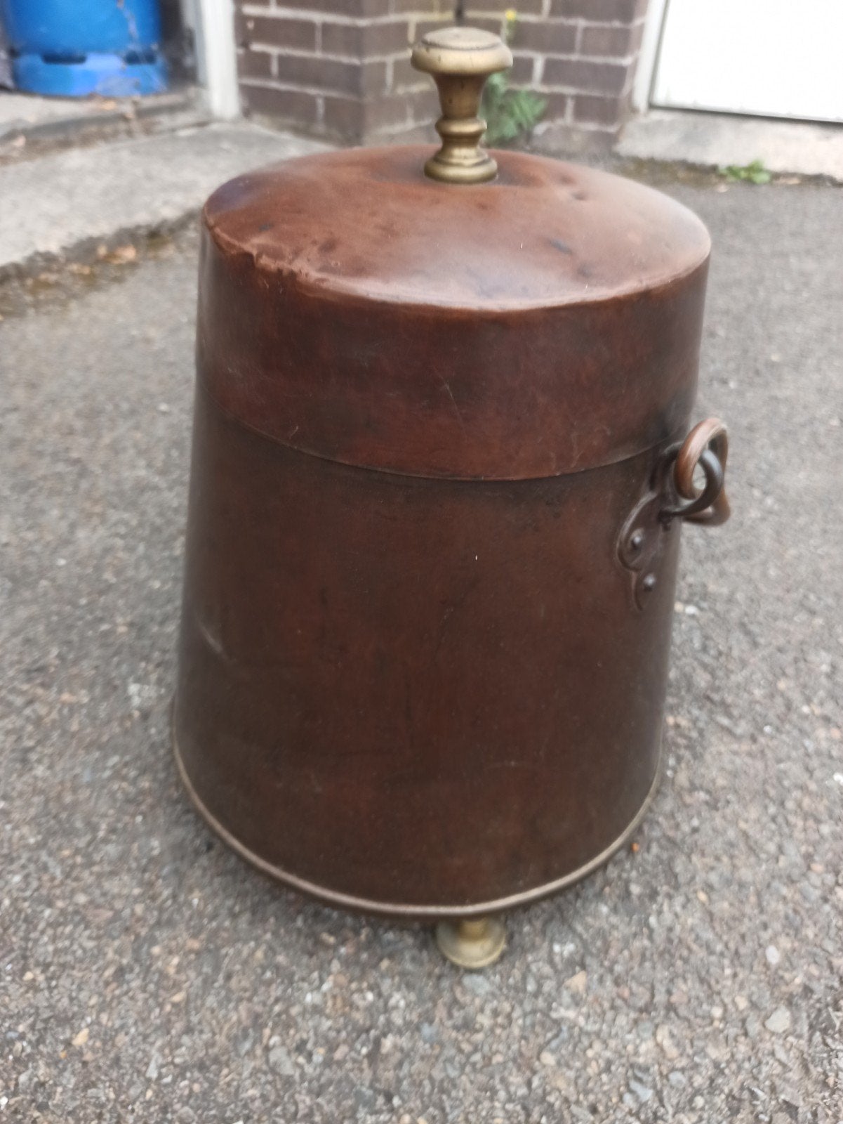 antieke kolen bak van koper, Antiek en Kunst, Ophalen, Koper