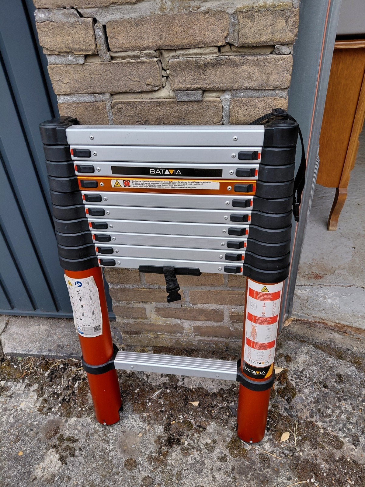 teleskopische ladder Batavia giraffe 3,27m, Doe-het-zelf en Bouw, Ladders en Trappen, Ophalen, Zo goed als nieuw, Ladder, Opvouwbaar of Inschuifbaar