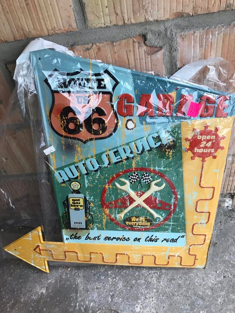 Jolie assiette décorative en fer Route 66, Enlèvement, Comme neuf