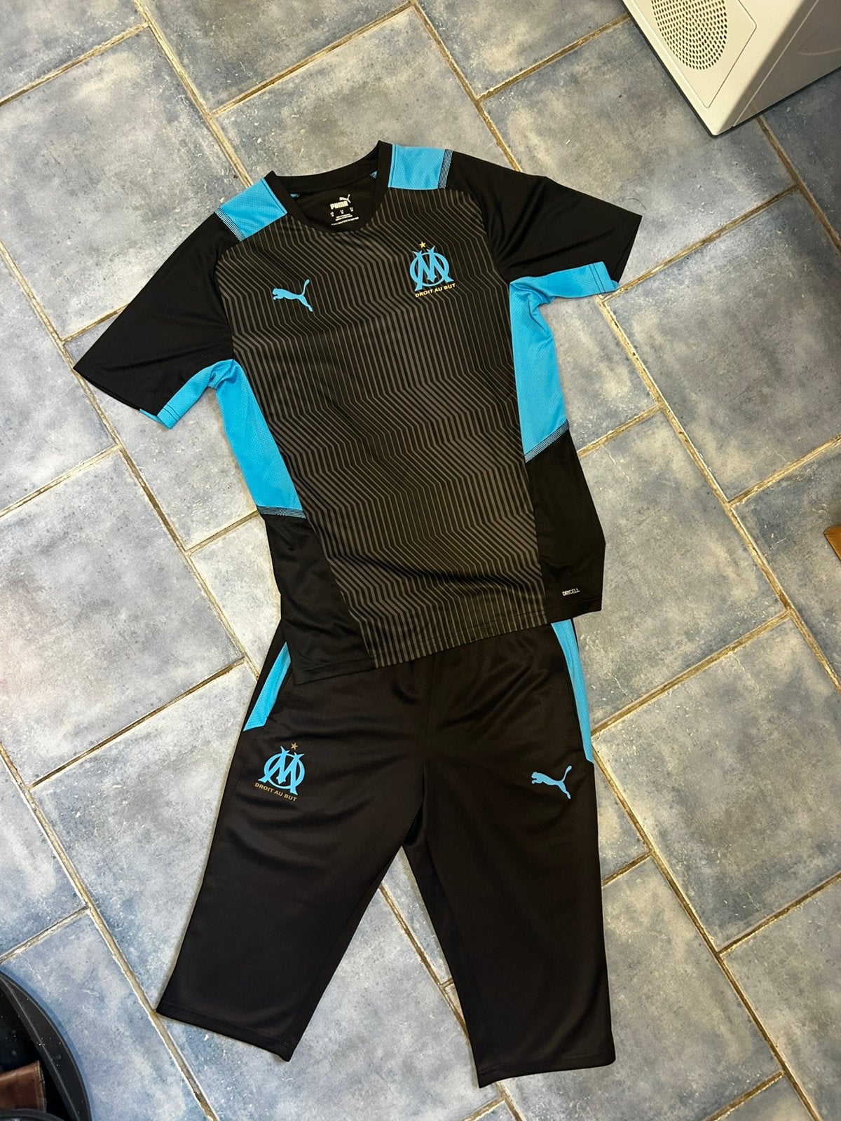 Maillot de Foot Olympique de Marseille S Noir et Bleu, Zwart, Ophalen of Verzenden, Zo goed als nieuw, Voetbal