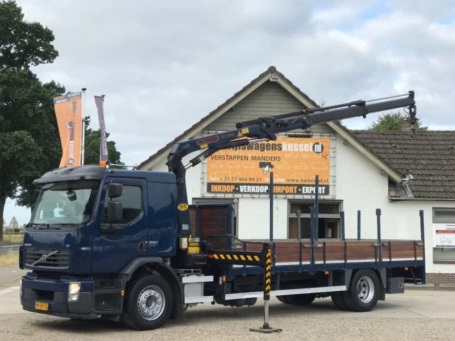 Volvo FE 280 Open Laadbak Palfinger Kraan PK 11001, Euro 5, Blauw, Bedrijf, 2 zetels