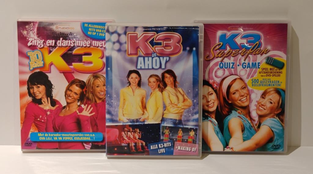 Set 3 K3‑dvd’s originele formatie zing dans quiz studio 100, CD & DVD, DVD | Enfants & Jeunesse, Enlèvement ou Envoi, Tous les âges