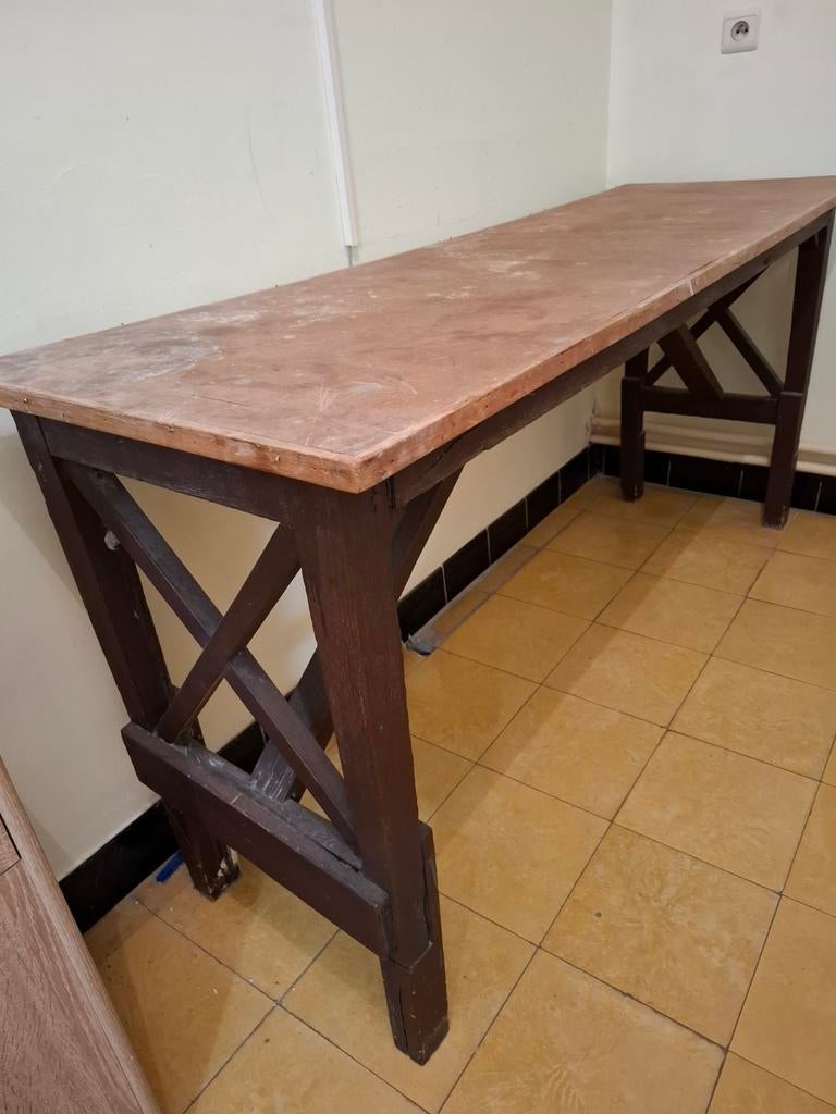 Ancienne table d’atelier / établi industriel vintage, Inconnu, Inconnu, Inconu