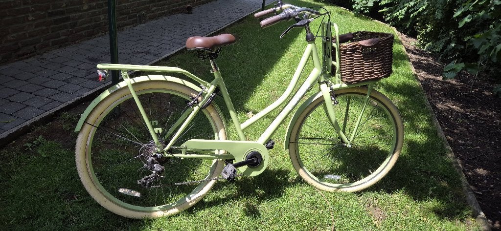 Stadsfiets dames kleur Pistache, Gebruikt, Velgrem, Versnellingen, Ophalen