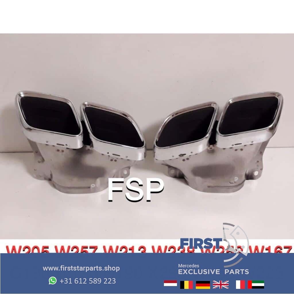 W205 C205 FACELIFT C63 AMG UITLAAT SIERSTUKKEN SET Mercedes, Gebruikt, -, Ophalen of Verzenden, -