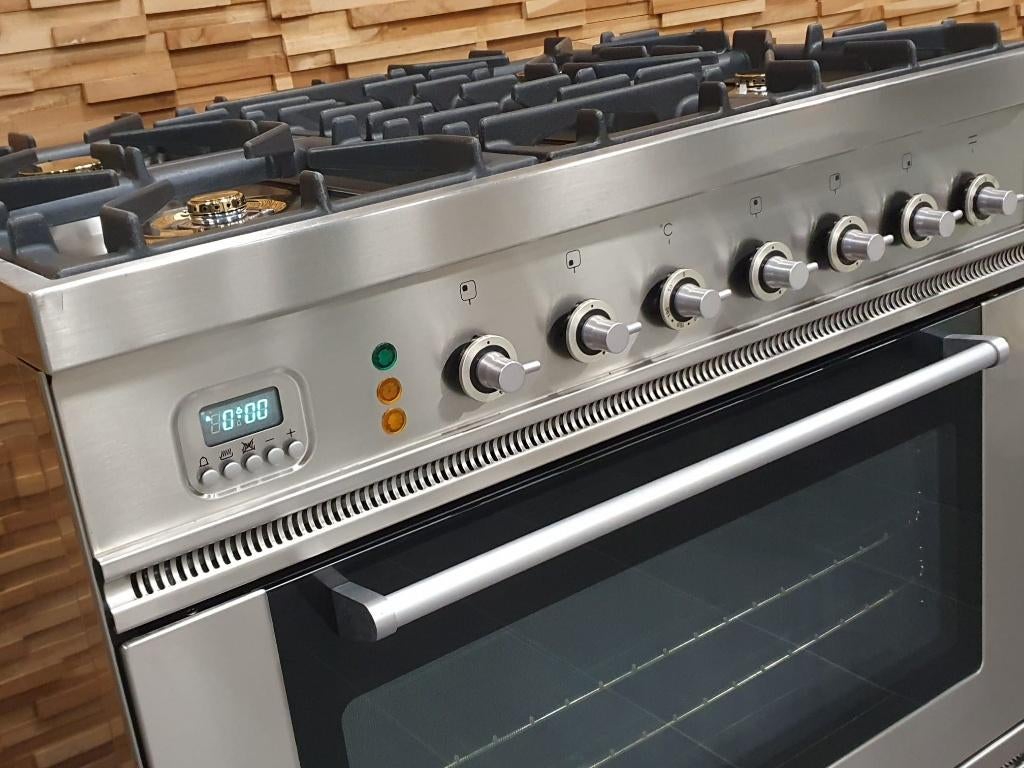 🔥Luxe Boretti Fornuis 80cm RVS 1 grote oven 5 pits, Elektronische apparatuur, Fornuizen, Ophalen, 60 cm of meer, Zo goed als nieuw
