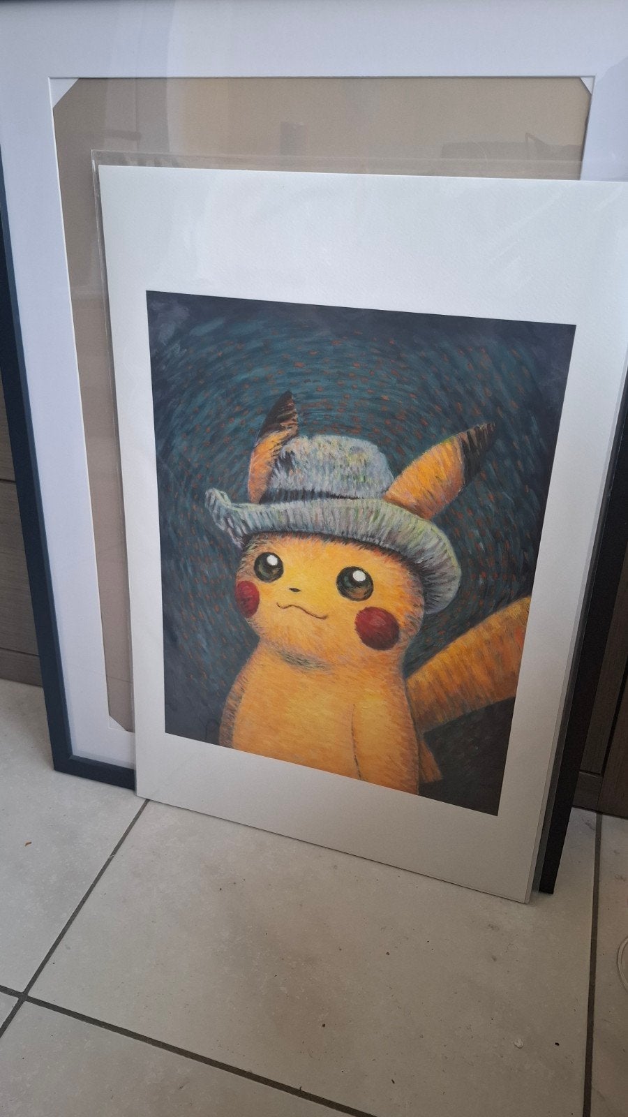 Giclée pokemon van gogh 60x40cm met certificaat van echtheid, Enlèvement