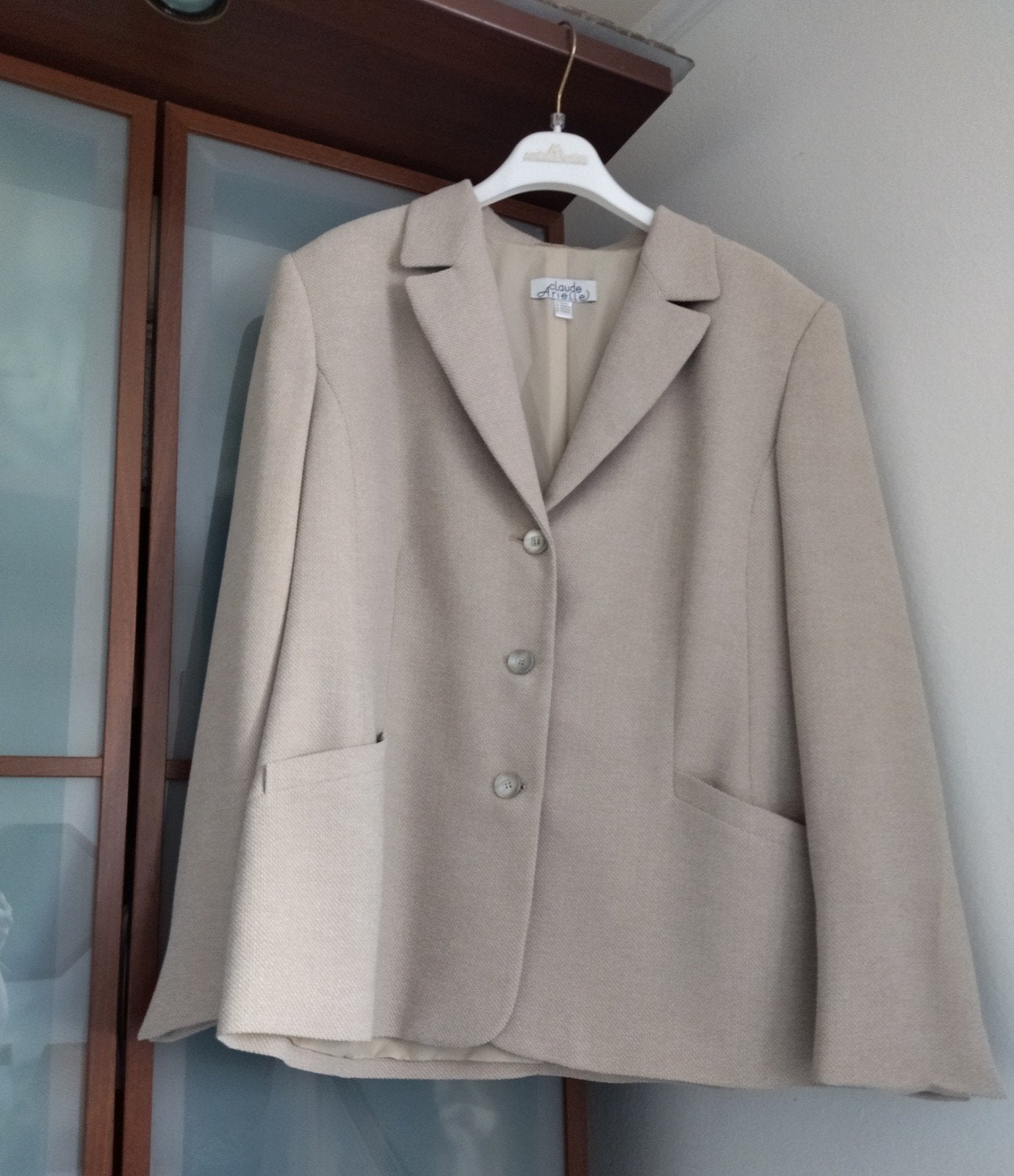 Veste blazer mi-saison - Claude Arielle T. 44, Vêtements | Femmes, Taille 42/44 (L), Claude arielle, Enlèvement ou Envoi, Beige