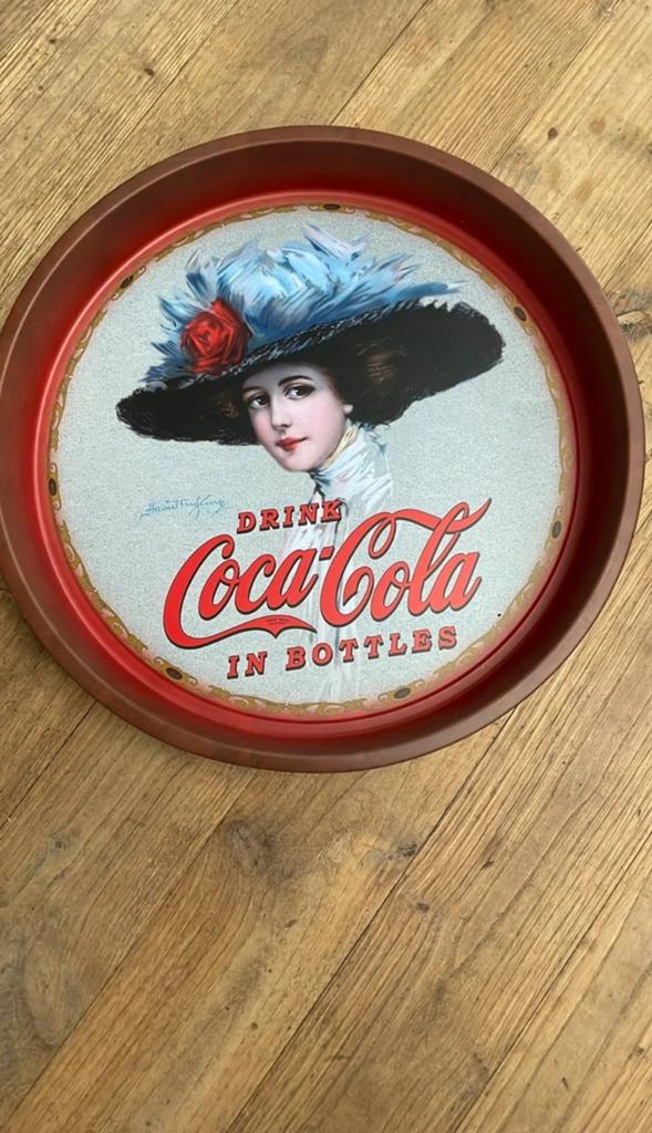 Coca Cola - retro ronde plateau, Ophalen, Zo goed als nieuw, Gebruiksvoorwerp