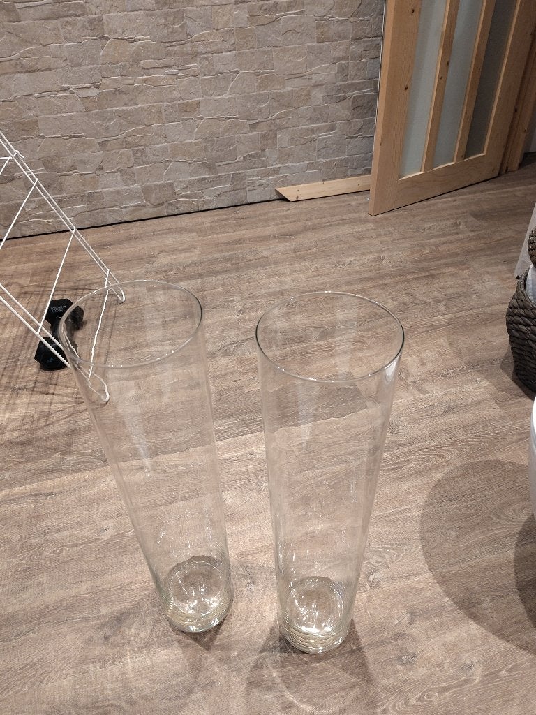 vase cylindrique grand format (70cm x 17cm), Transparent, Comme neuf, Verre, Enlèvement