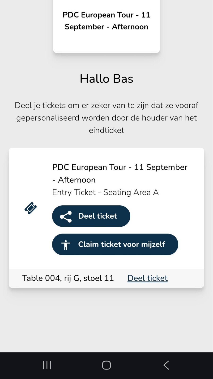 euro tour antwerpen vrijdag middag sessie, Tickets & Billets