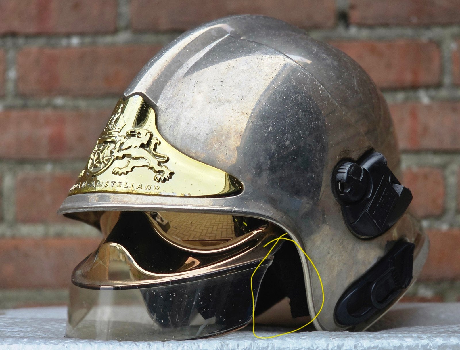 Casque de pompier MSA F1SF Amsterdam, Collections, Objets militaires | Général, Enlèvement ou Envoi