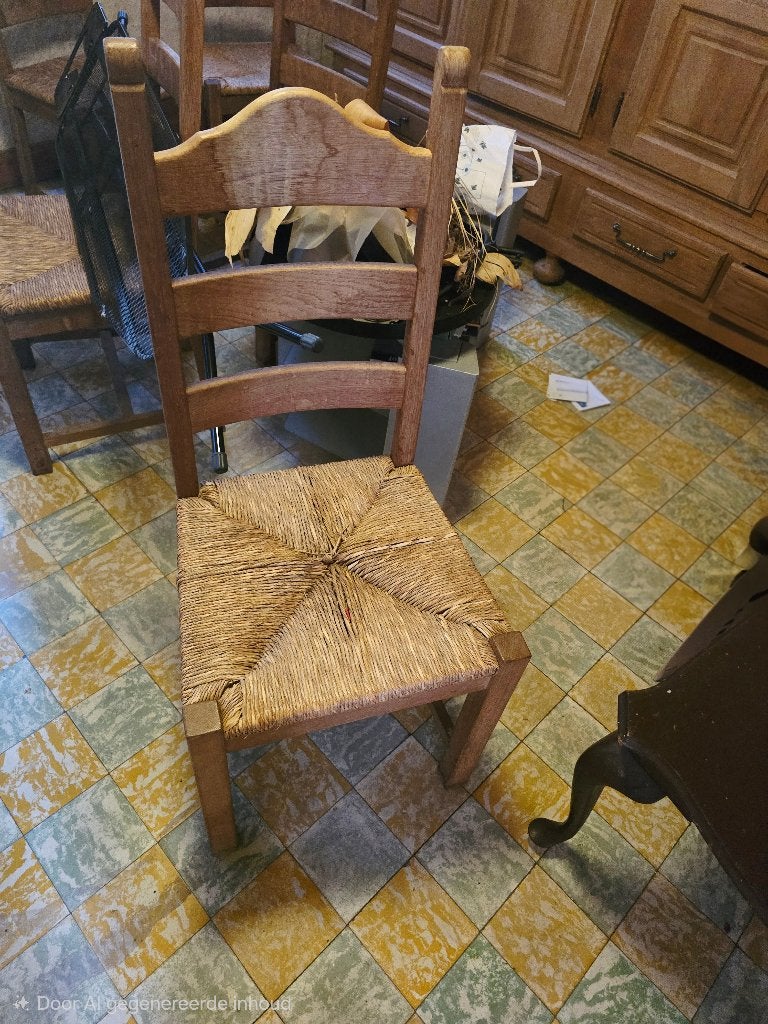 Stoelen van eik en riet zitting, Antiek en Kunst, Ophalen