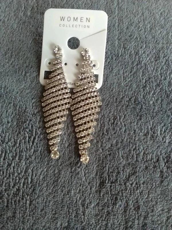 Veritas oorbellen met strass, Handtassen en Accessoires, Overige materialen, Hangers, Nieuw, Ophalen of Verzenden