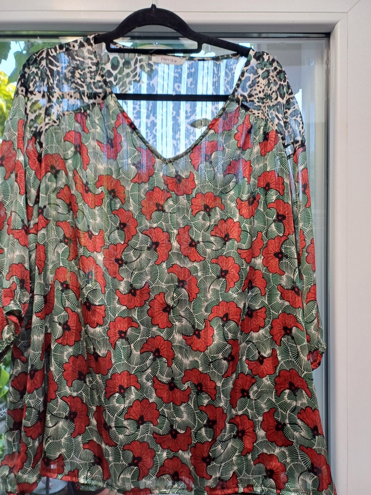 Paprika chemise vert avec fleurs  Taille 2, Paprika, Enlèvement ou Envoi, Comme neuf, Chemisier ou Tunique