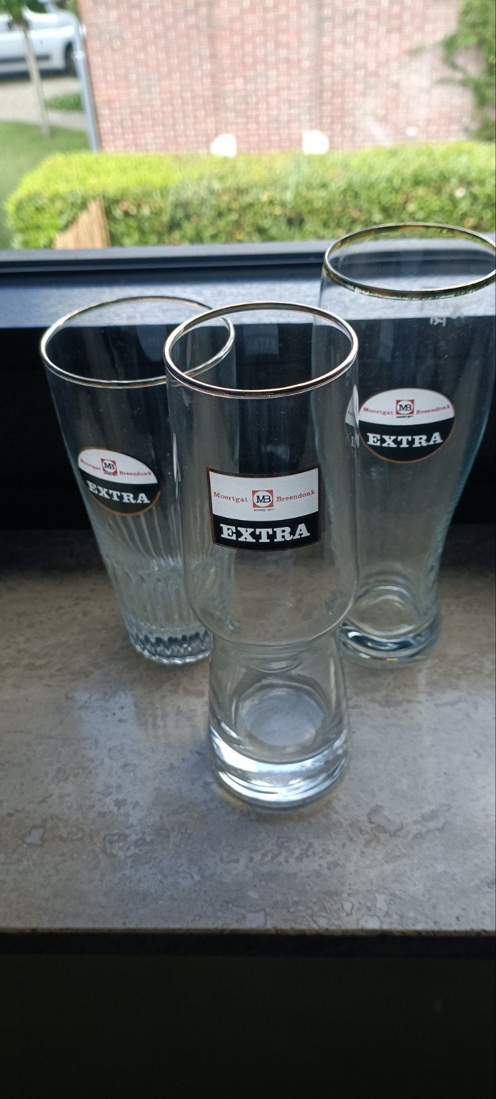 3 oude Bierglazen Moortgat Breendonk Extra, Verzamelen, Biermerken, Ophalen of Verzenden