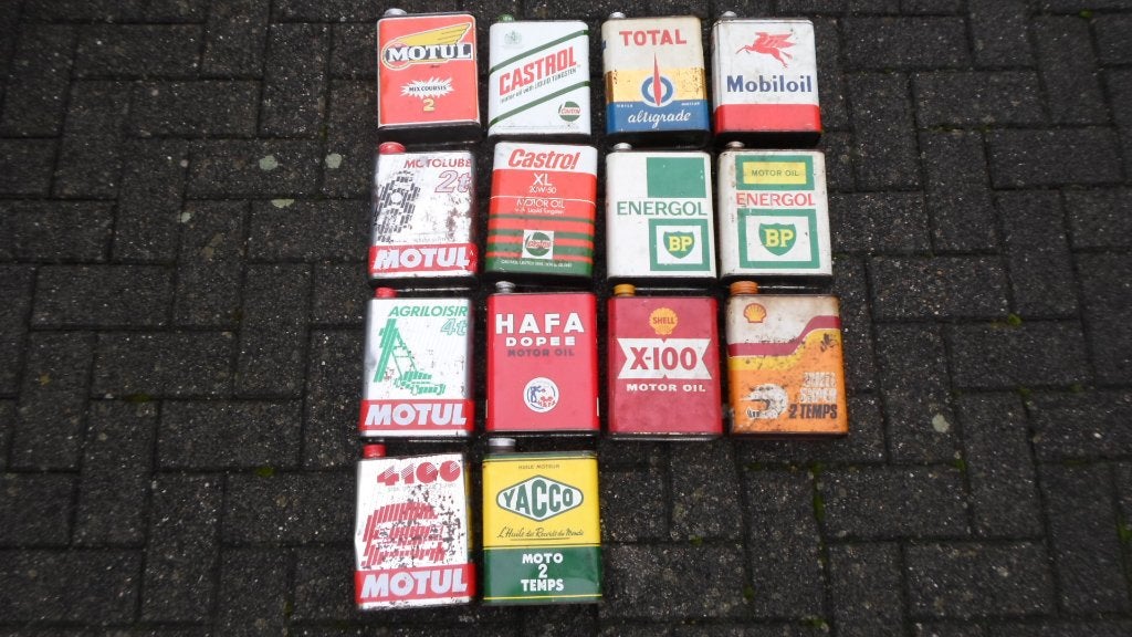 14 lege olie bussen, Verzamelen, Ophalen, Gebruikt, Verpakking