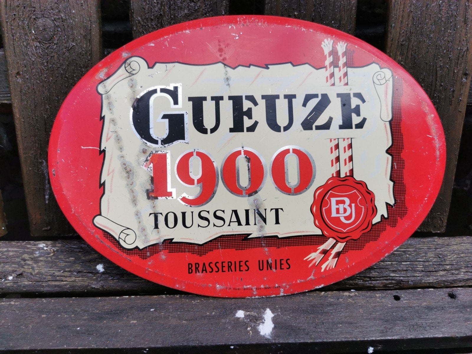 Gueuze reclame bordje, Verzamelen, Ophalen