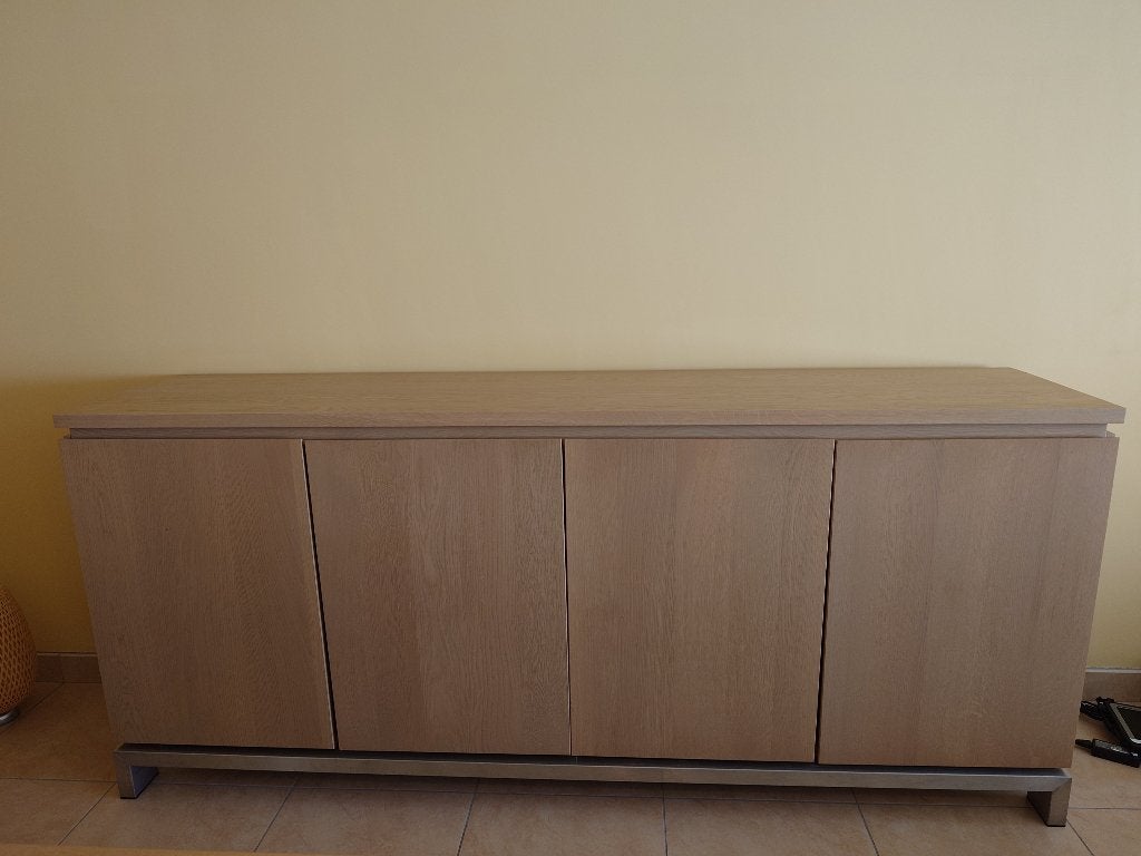 Dressoirkast in eik/inox, Ophalen, Eikenhout