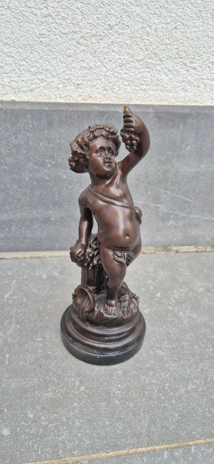 Putto beeld brons in perfecte staat (Bacchus Boy), Ophalen, Brons