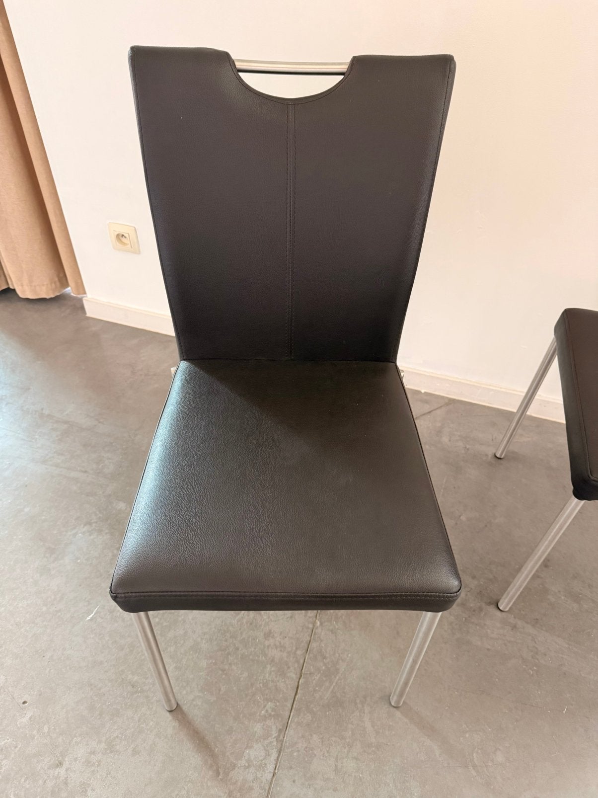 8 leren stoelen, Ophalen, Gebruikt, Bruin