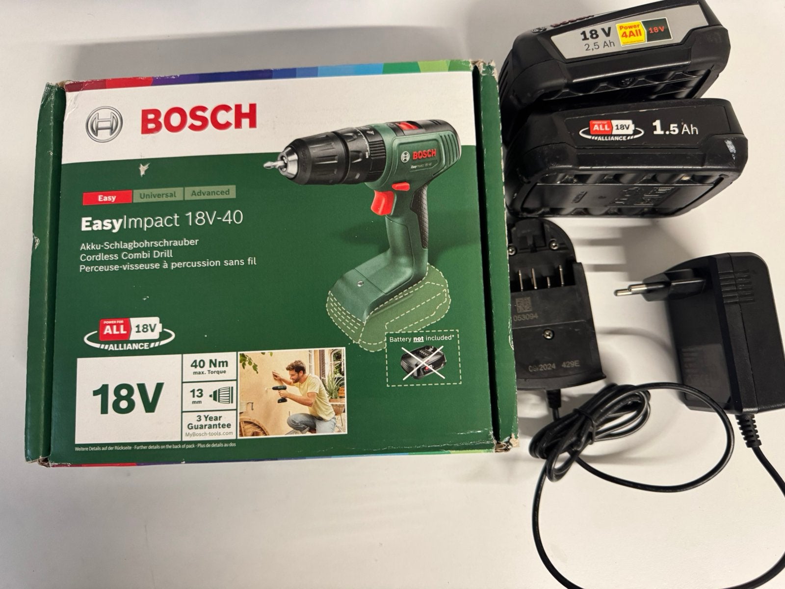 Bosch EasyImpact 18V-40 incl.2 batterijen en oplader, Enlèvement, Neuf, Foreuse et Perceuse, Vitesse variable