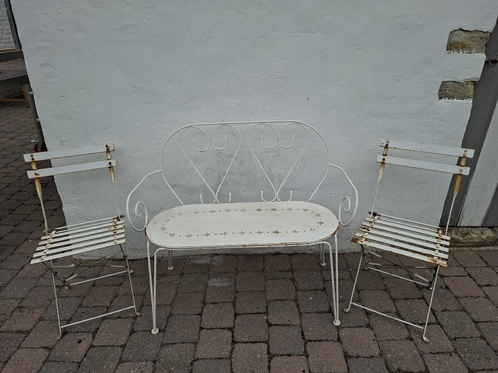 tuinbankje metaal, Jardin & Terrasse, Bancs de jardin, Enlèvement, Utilisé, Métal