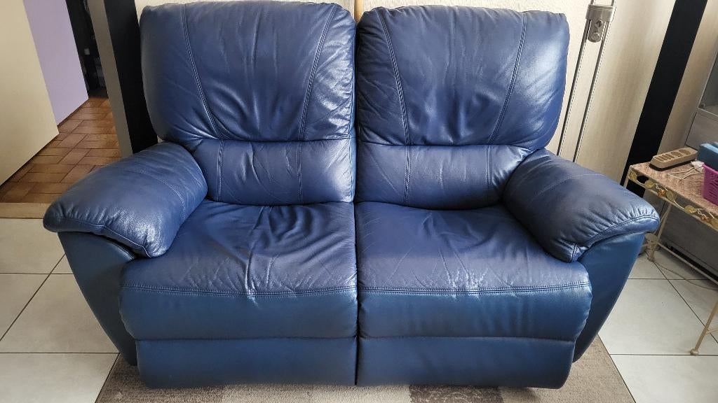 salon en cuir a vendre, 75 à 100 cm, Enlèvement, Utilisé, 150 à 200 cm