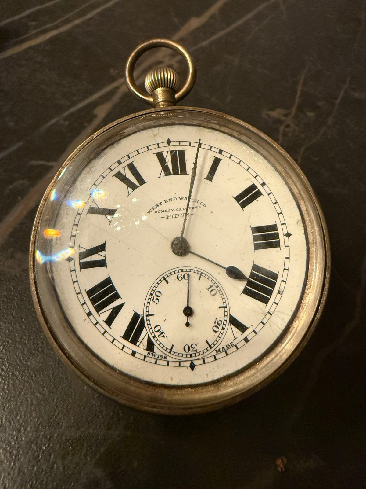 Rare Montre de Poche Vintage West End Watch Co.Fidus, Enlèvement ou Envoi, Montre de poche