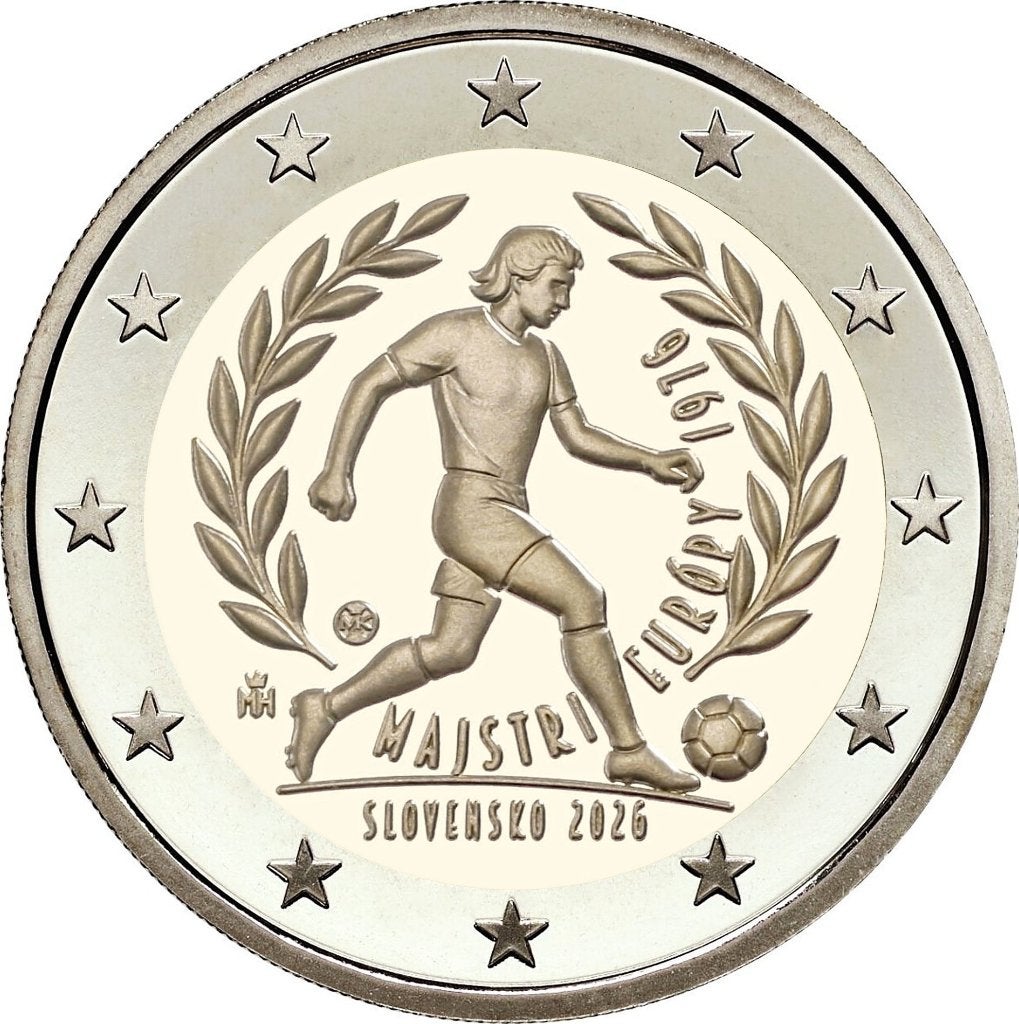2 euros Slovaquie 2026 50 ans Champion Europe de football, Envoi, Slovaquie, 2 euros