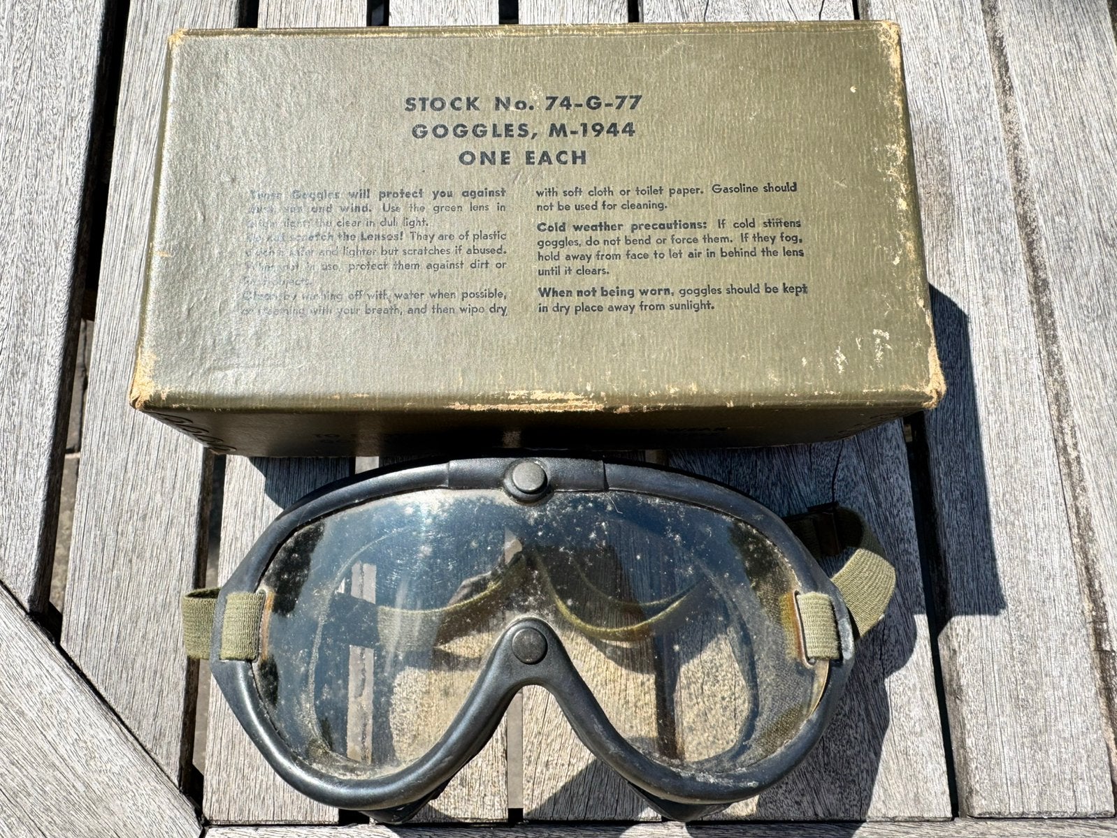 Goggles M-1944, Ophalen of Verzenden, Landmacht, Helm of Baret