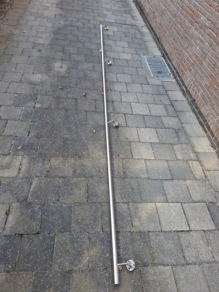 Inox trapleuning 4 cm diameter lengte 410 cm, Ophalen