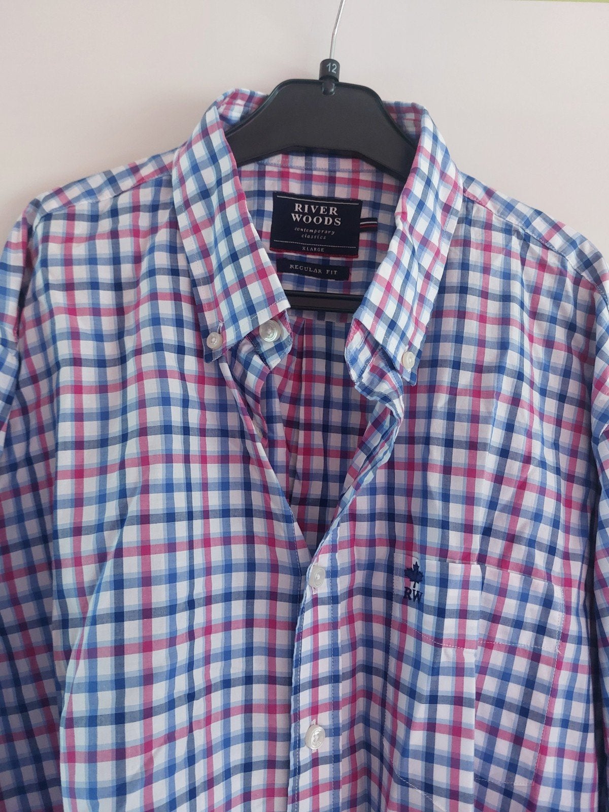 River Woods geruit herenhemd maat XL, Ophalen of Verzenden, Zo goed als nieuw, River Woods, Halswijdte 43/44 (XL)