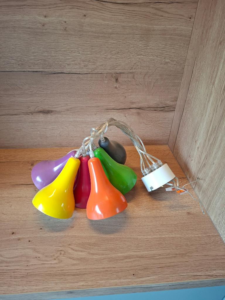 Kleurrijke hanglamp, Ophalen, Zo goed als nieuw, Metaal, 50 tot 75 cm